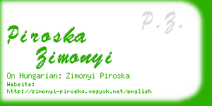 piroska zimonyi business card
